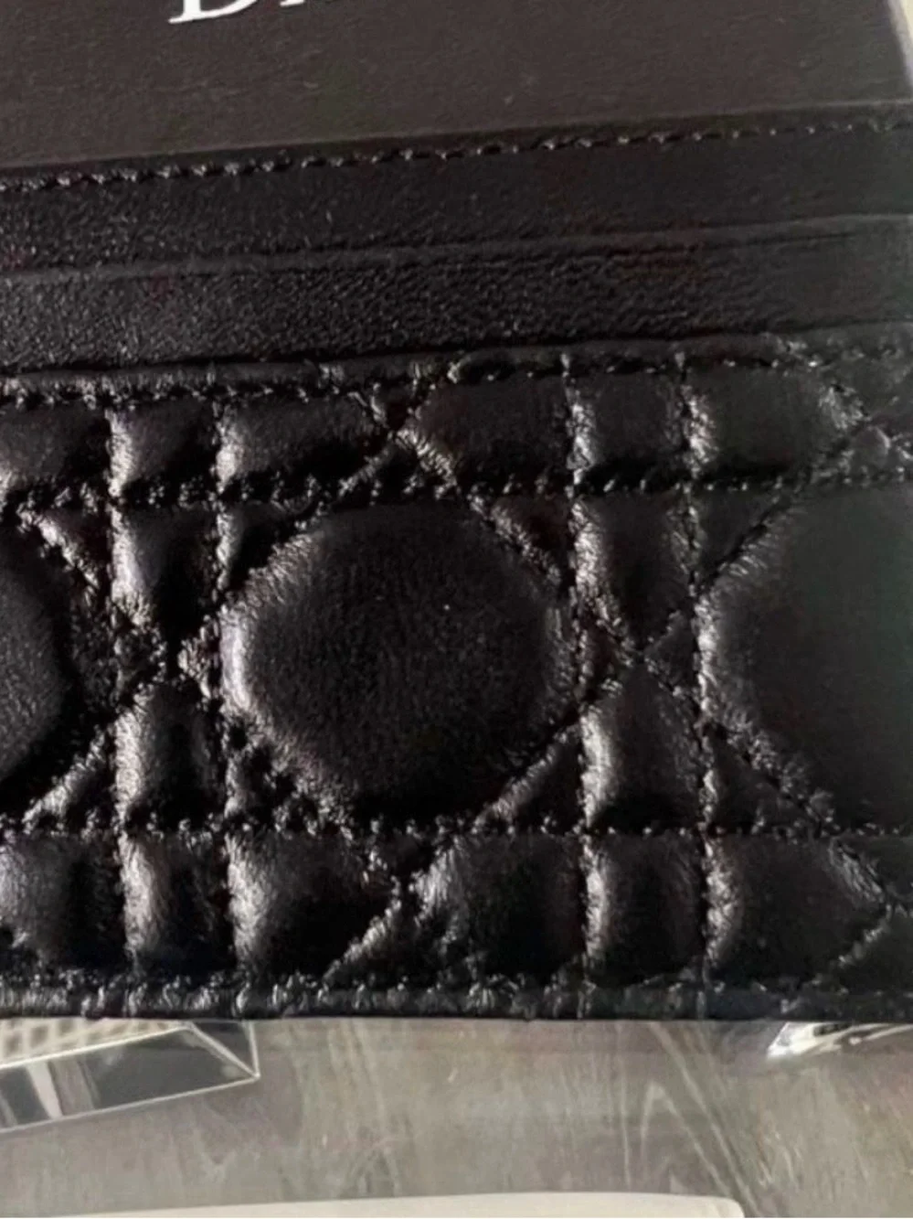Luxury Quilted Black Leather Card & Key Holder